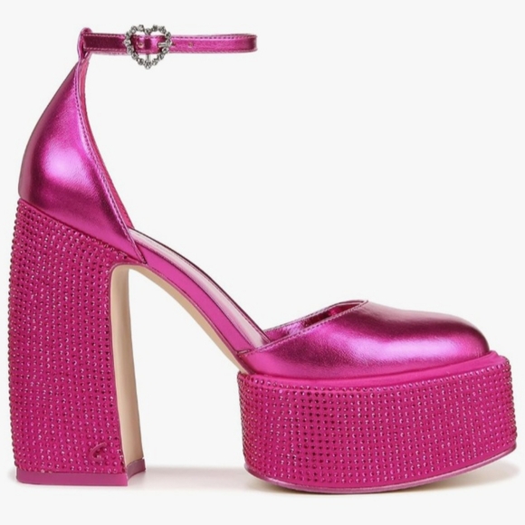 Circus NY Sam Edelman Womens Bailey Jewel Pink Platform Heels Shoes SZ 9.5 - Picture 2 of 16